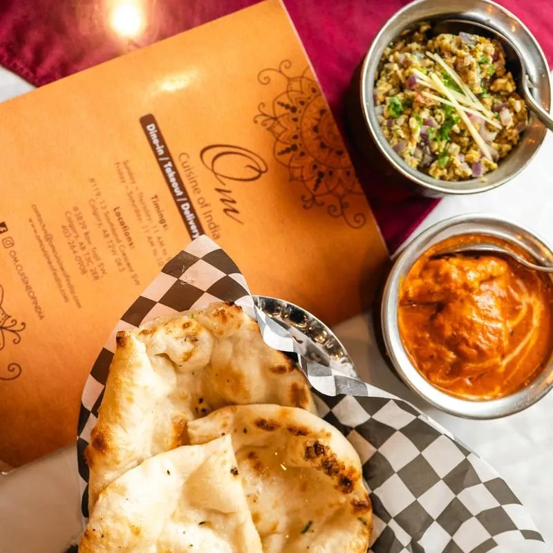 Traditional East Indian cuisine at Om Cuisine of India Calgary